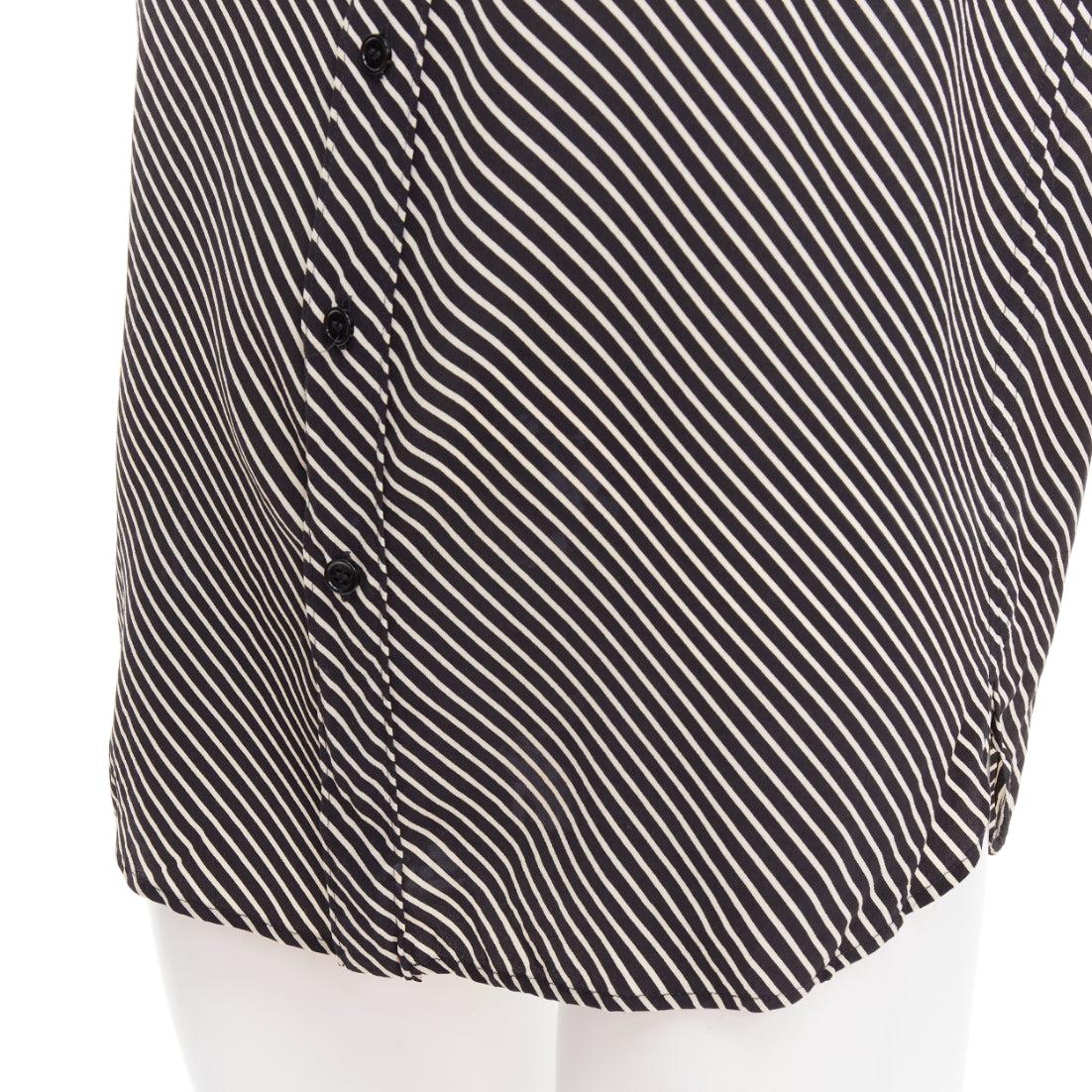 SAINT LAURENT 2015 100% silk diagonal striped sleeveless blouse FR34 XS For Sale 3