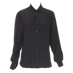 SAINT LAURENT 2015 fluid silk pointed collar button down classic shirt EU 37 XS