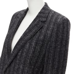 SAINT LAURENT 2015 Hedi Slimane grey black check wool tweed blazer jacket FR36 S