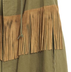 Saint Laurent 2015 Slimane Khaki Cotton suede coat cape fr36/38