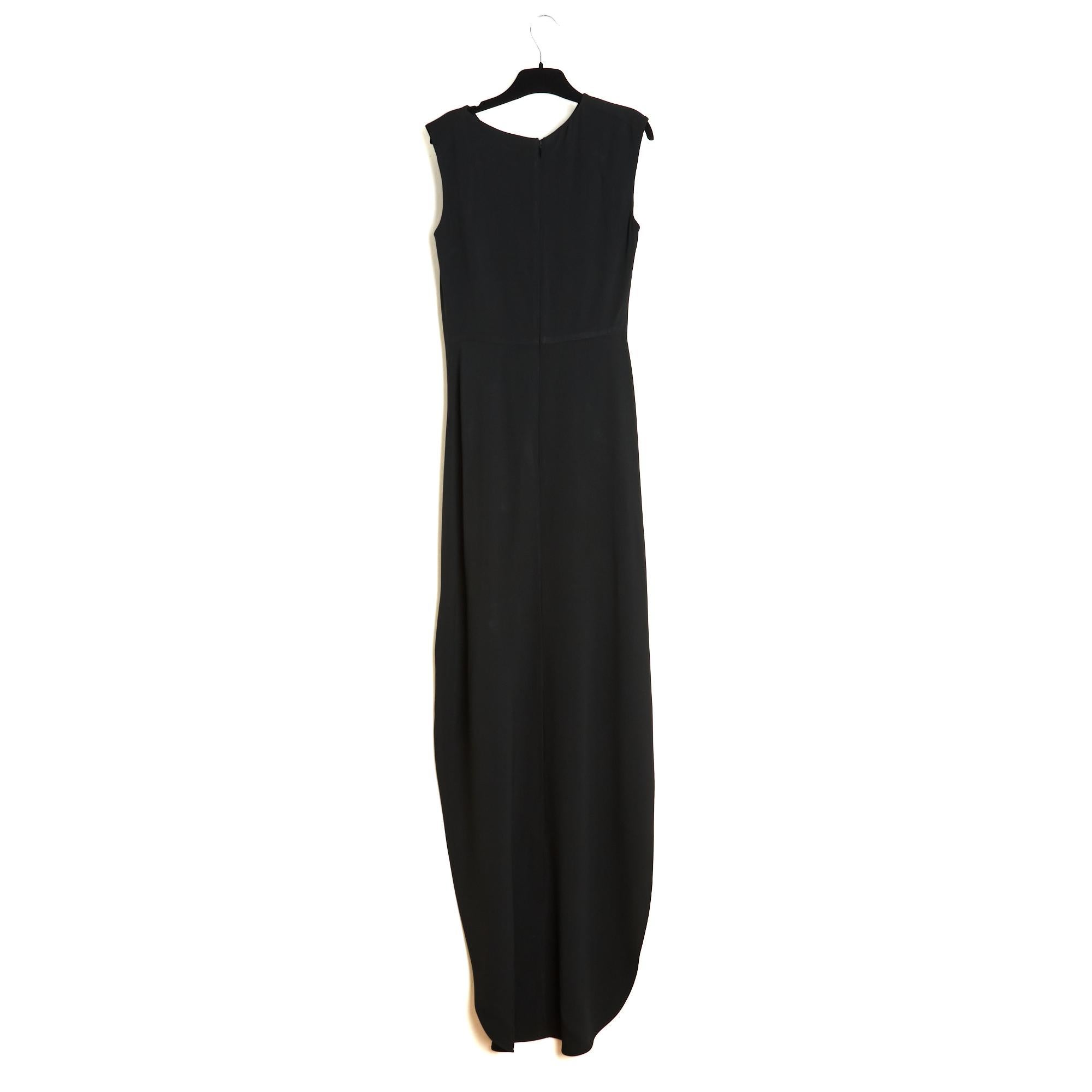 Saint Laurent 2015 YSL Robe FR34 Hedi Slimane Schwarzes Mini Maxikleid UK6 US4 im Angebot 1