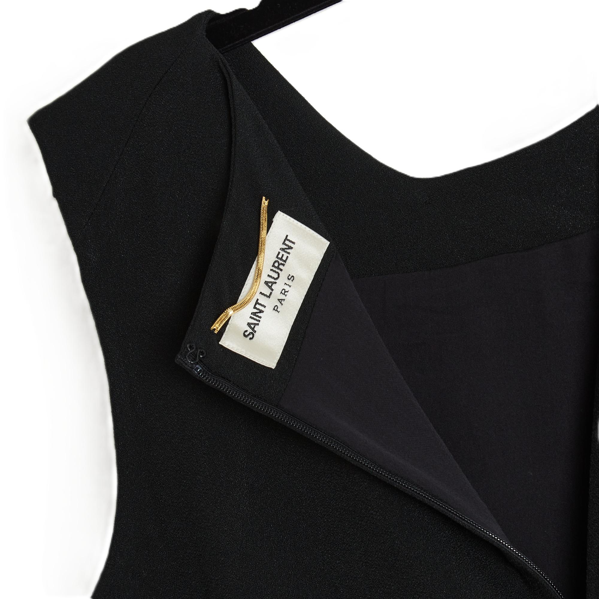 Saint Laurent 2015 YSL Robe FR34 Hedi Slimane Schwarzes Mini Maxikleid UK6 US4 im Angebot 2