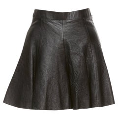 Saint Laurent 2016 gonna in pelle di agnello nera foderata in seta FR34 XS
