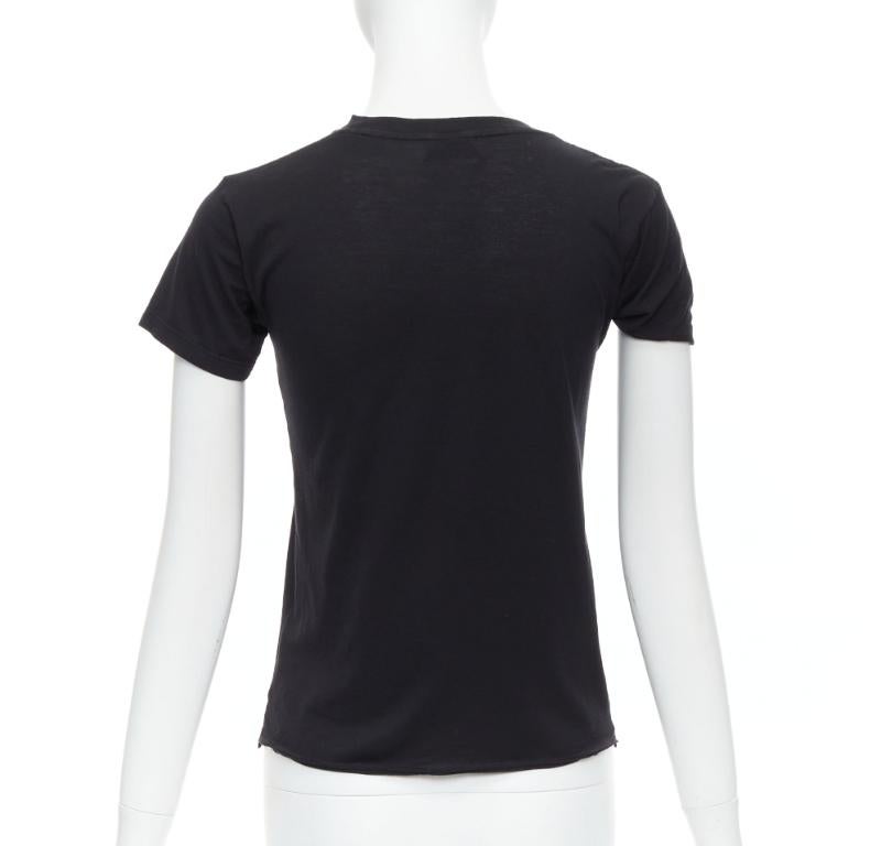 SAINT LAURENT 2016 black YSL gold brooch asymmetric pull tshirt XS 1