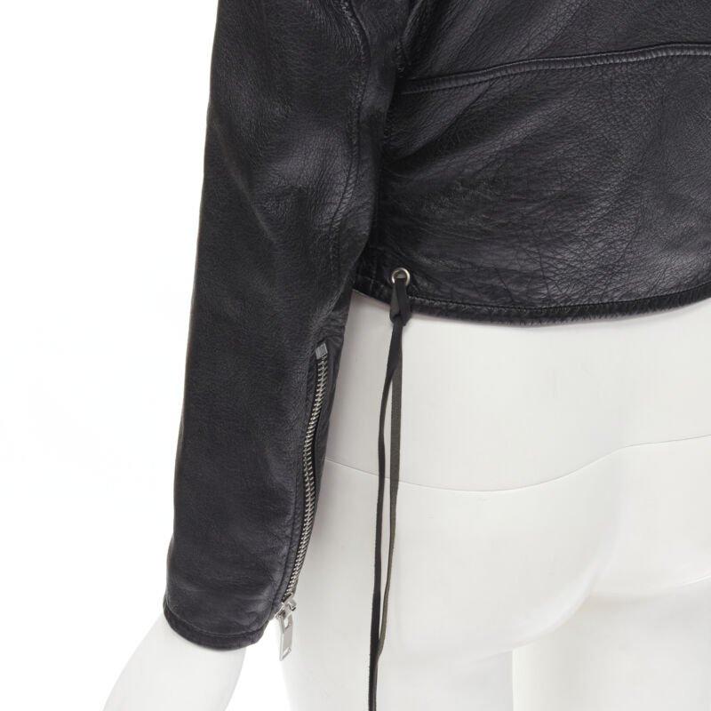 SAINT LAURENT 2016 Hedi Slimane Blood Luster embroidery lip leather biker FR38 S 6