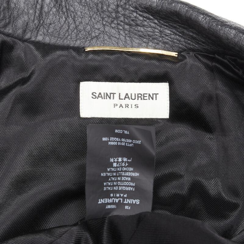 SAINT LAURENT 2016 Hedi Slimane Blood Luster embroidery lip leather biker FR38 S 7