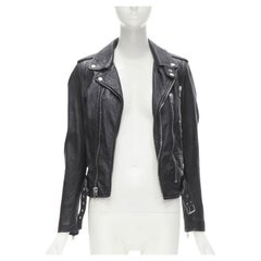 SAINT LAURENT 2016 Hedi Slimane Blood Luster bordado labio piel biker FR38 S