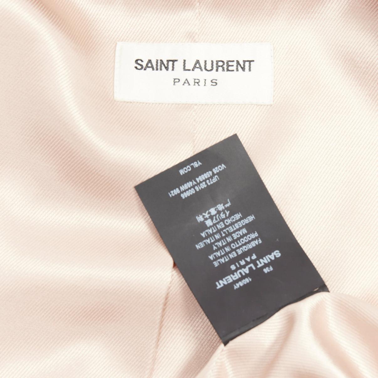 SAINT LAURENT 2016 Hedi Slimane blush satin Love sequin bomber FR36 S For Sale 5