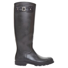 SAINT LAURENT 2016 Runway Festival rubber buckle strap knee high rain boots
