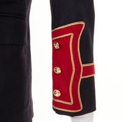 SAINT LAURENT 2016 Runway navy red gold Officer Napoleon wool blazer FR40 M