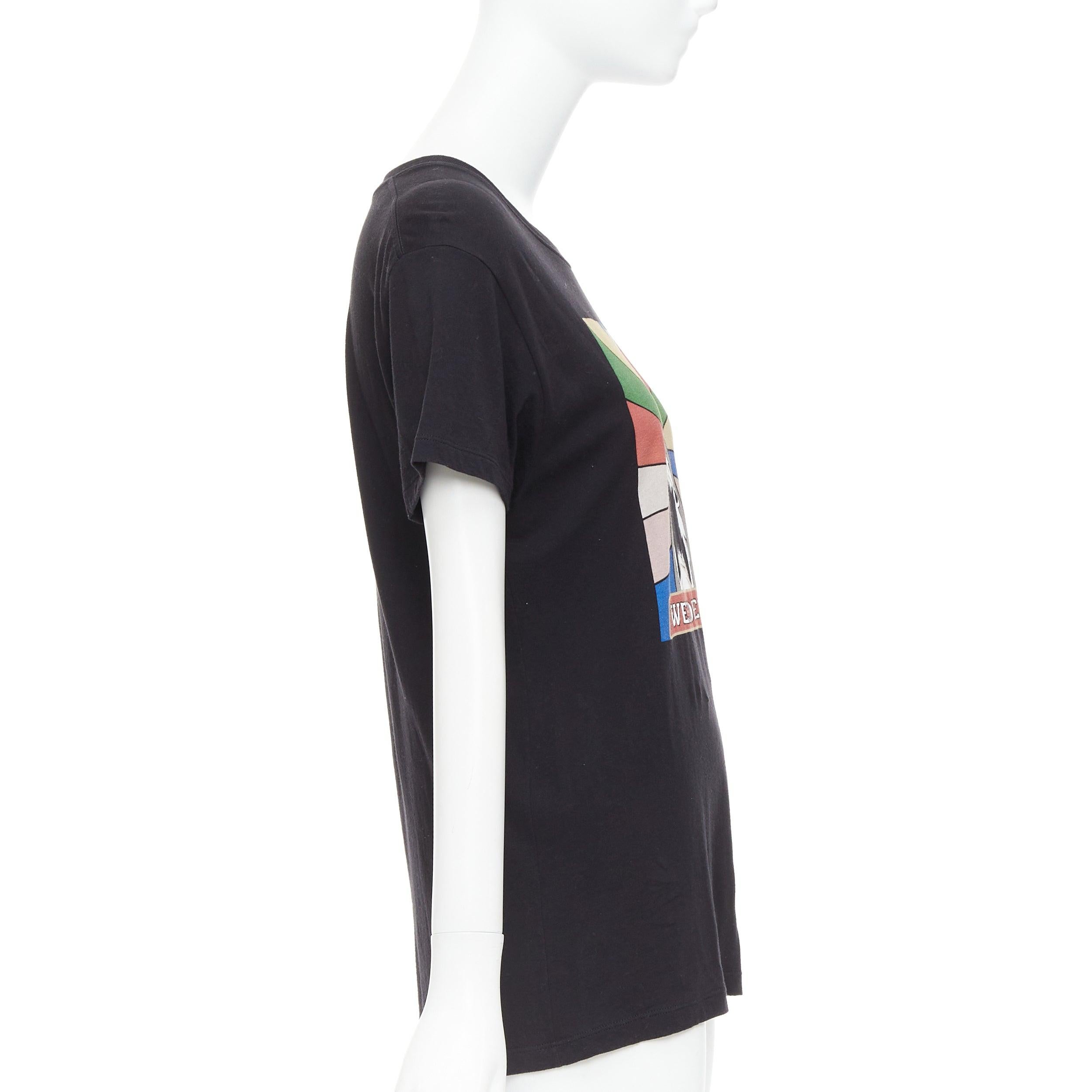 SAINT LAURENT 2016 Sweet Dreams Schwarzes Tweed aus Baumwolle mit Regenbogenmuster XS im Angebot 1