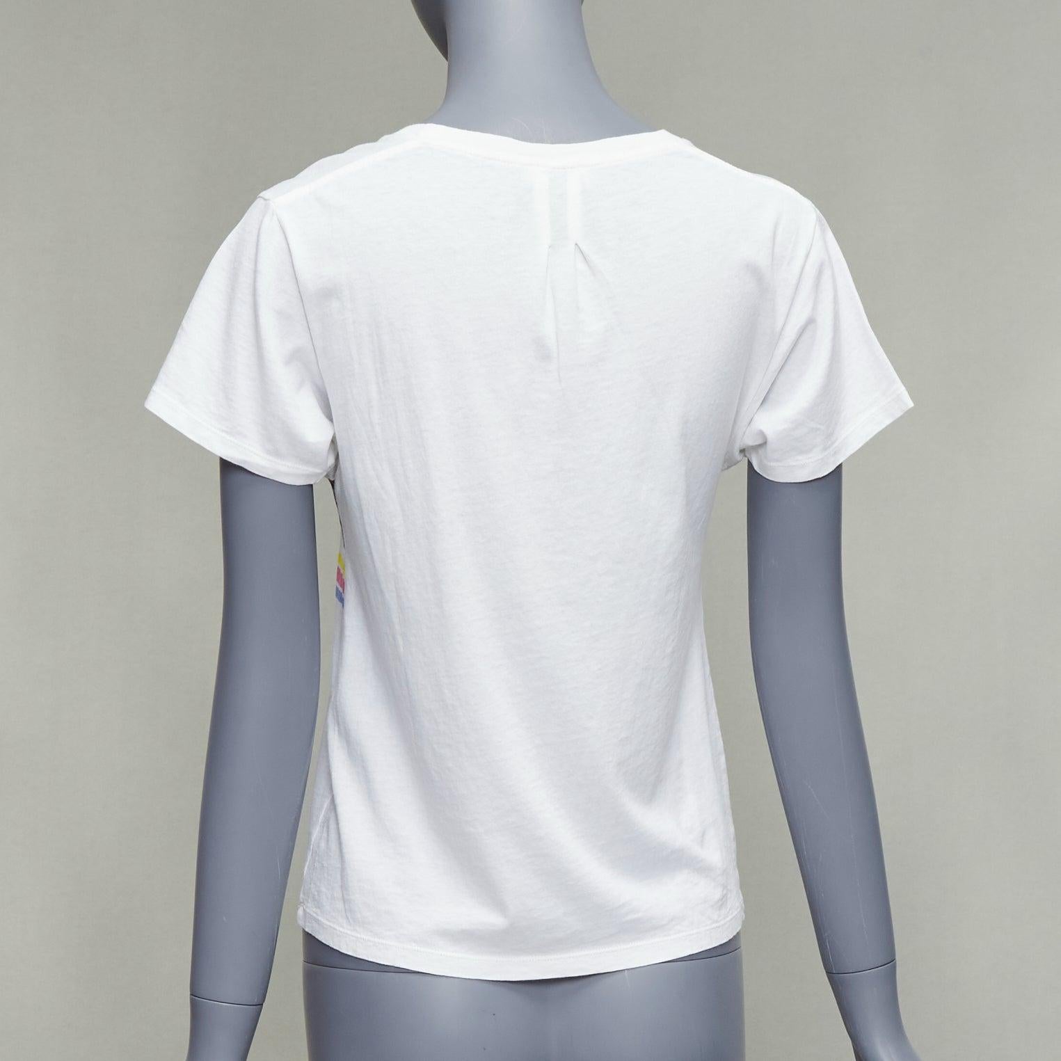 SAINT LAURENT 2016 T Rex Dino vintage washed print white tshirt XS 2