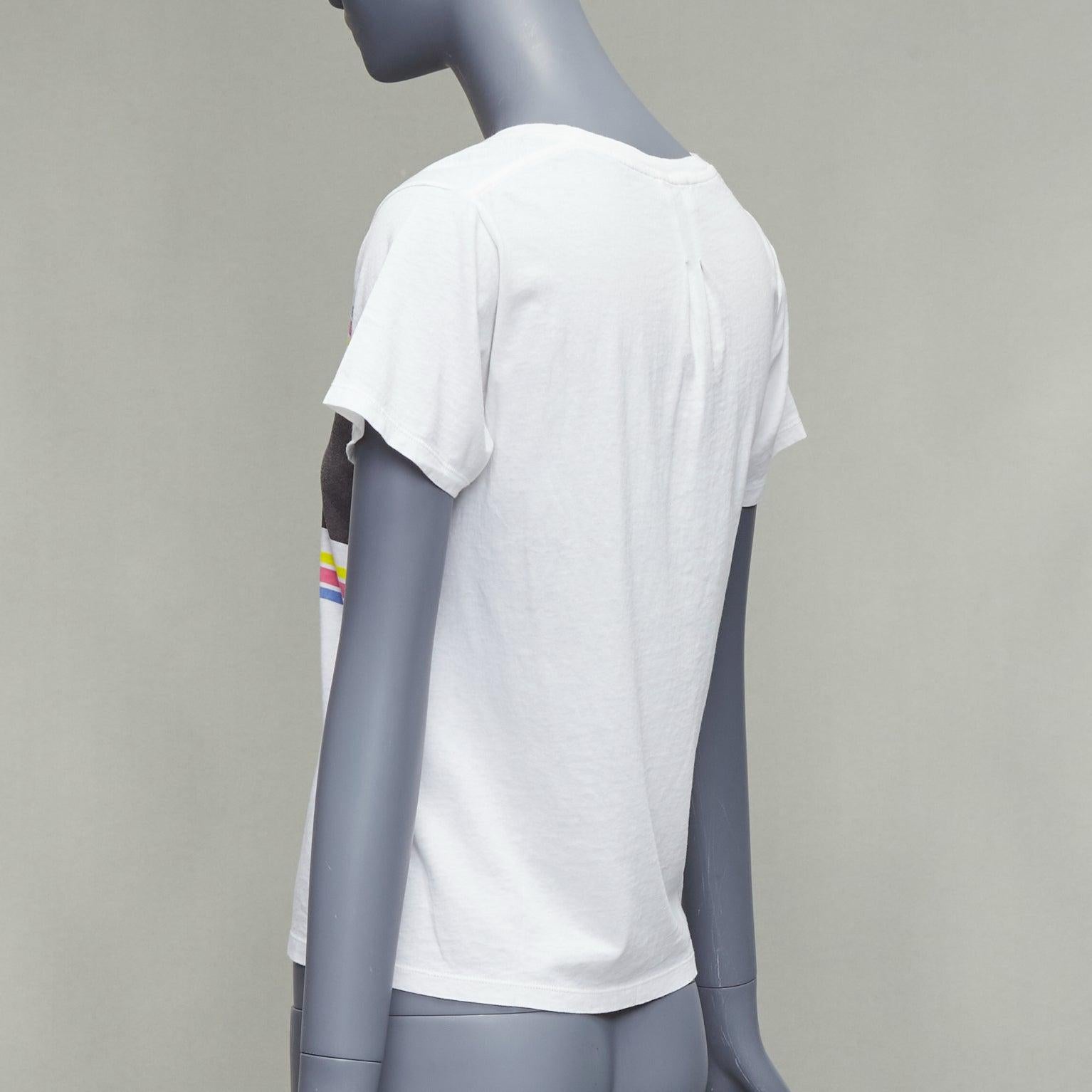 SAINT LAURENT 2016 T Rex Dino vintage washed print white tshirt XS 3