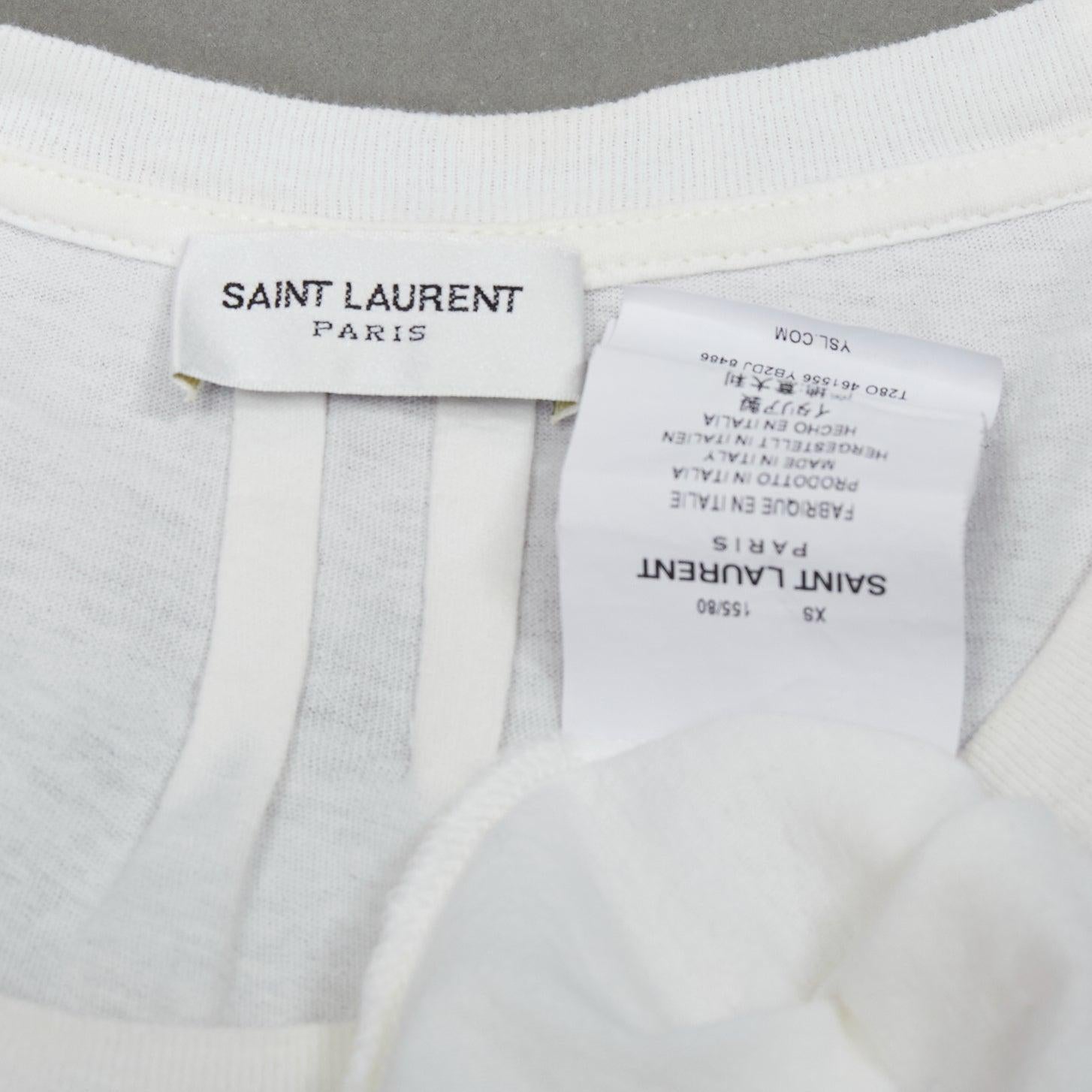 SAINT LAURENT 2016 T Rex Dino Vintage gewaschen Druck weißes T-Shirt XS im Angebot 4