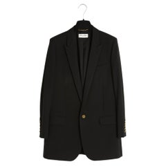 Saint Laurent 2016 Chaqueta blazer FR40 Slimane de lana con un solo botón, talla UK12, US10