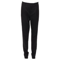 SAINT LAURENT 2017 pantaloni neri 100% lana vergine a pieghe minime FR36 S