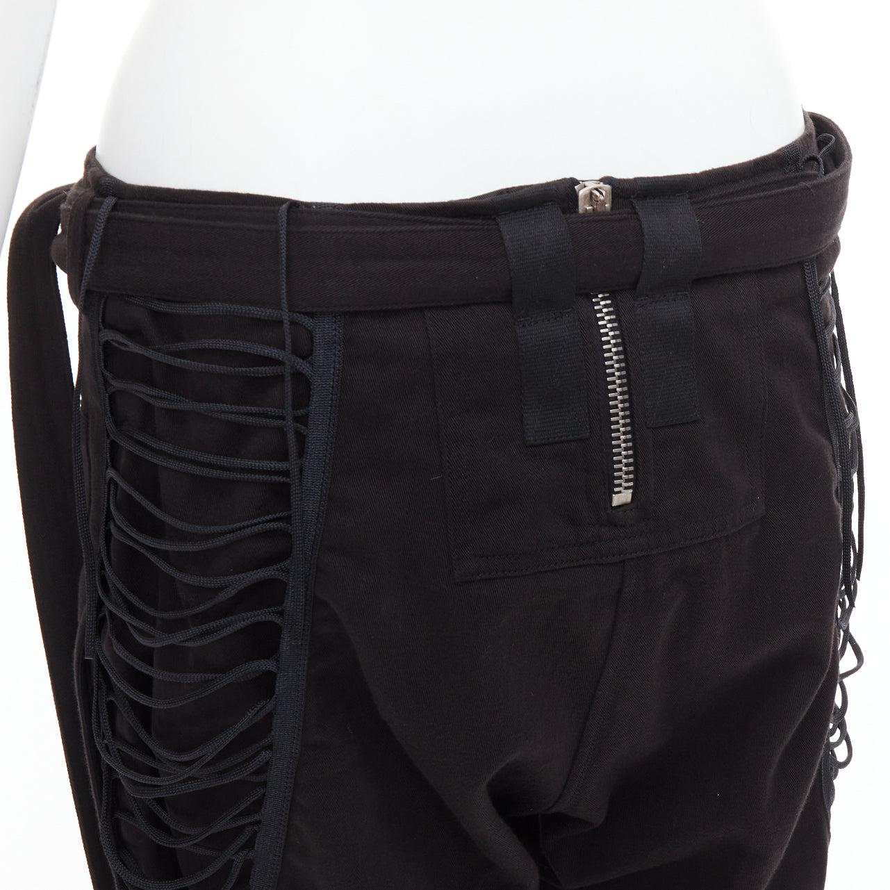 SAINT LAURENT 2017 black cotton linen lace up details gothic shorts FR36 S
Reference: NKLL/A00401
Brand: Saint Laurent
Designer: Anthony Vaccarello
Collection: 2017
Material: Cotton, Linen
Color: Black, Silver
Pattern: Solid
Closure: Zip
Extra