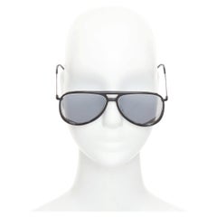 SAINT LAURENT 2017 Classic 11 Rim 002 black metal smoke mirror sunglasses