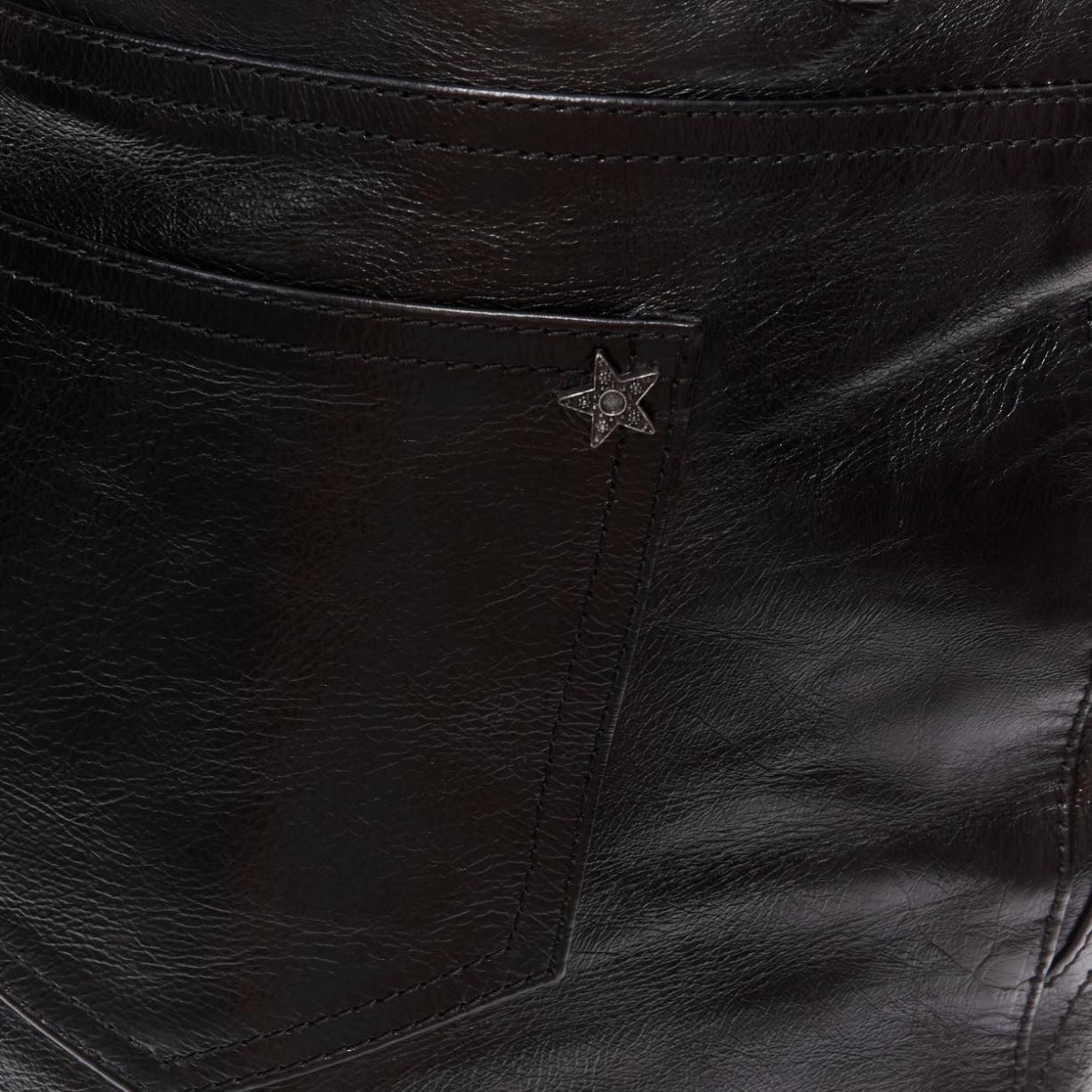 SAINT LAURENT 2017 heart star arrow charm stud calfskin leather mini skirt FR36 For Sale 4