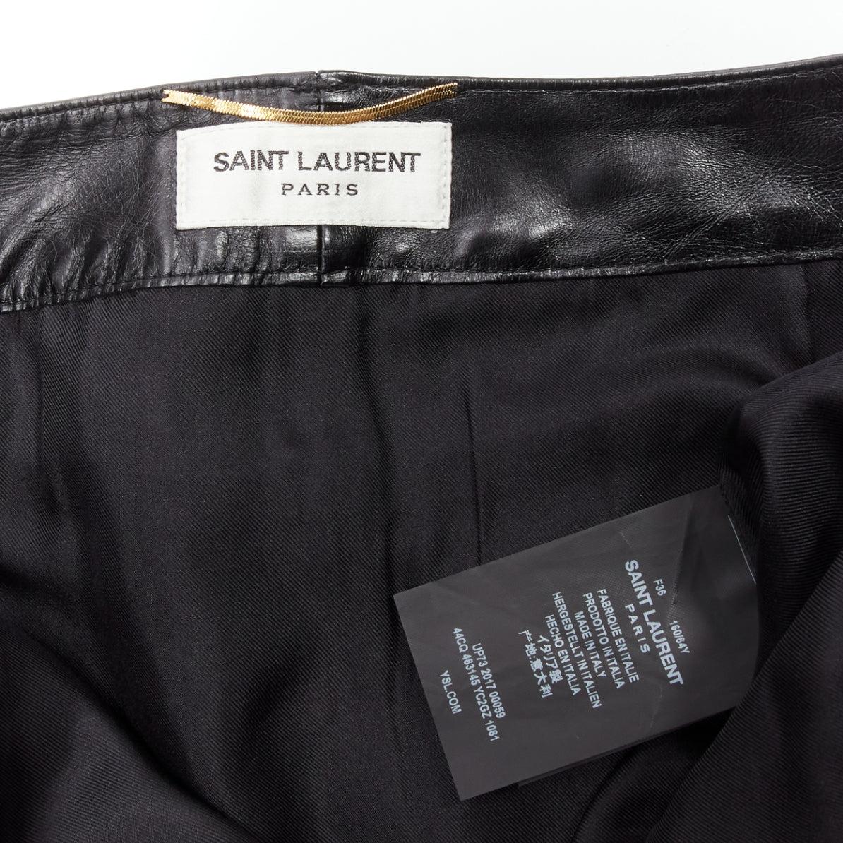 SAINT LAURENT 2017 heart star arrow charm stud calfskin leather mini skirt FR36 For Sale 5