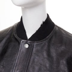 SAINT LAURENT 2017 Heaven ethnic embroidered sleeves calf leather bomber FR38 M