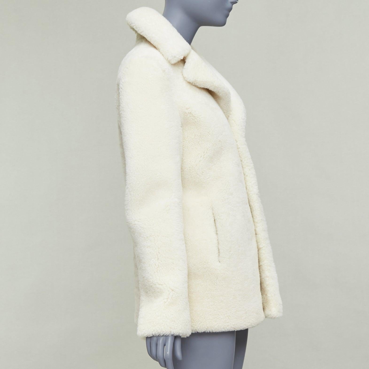 SAINT LAURENT 2017 off white sheepskin shearling teddy coat FR36 S For Sale 1