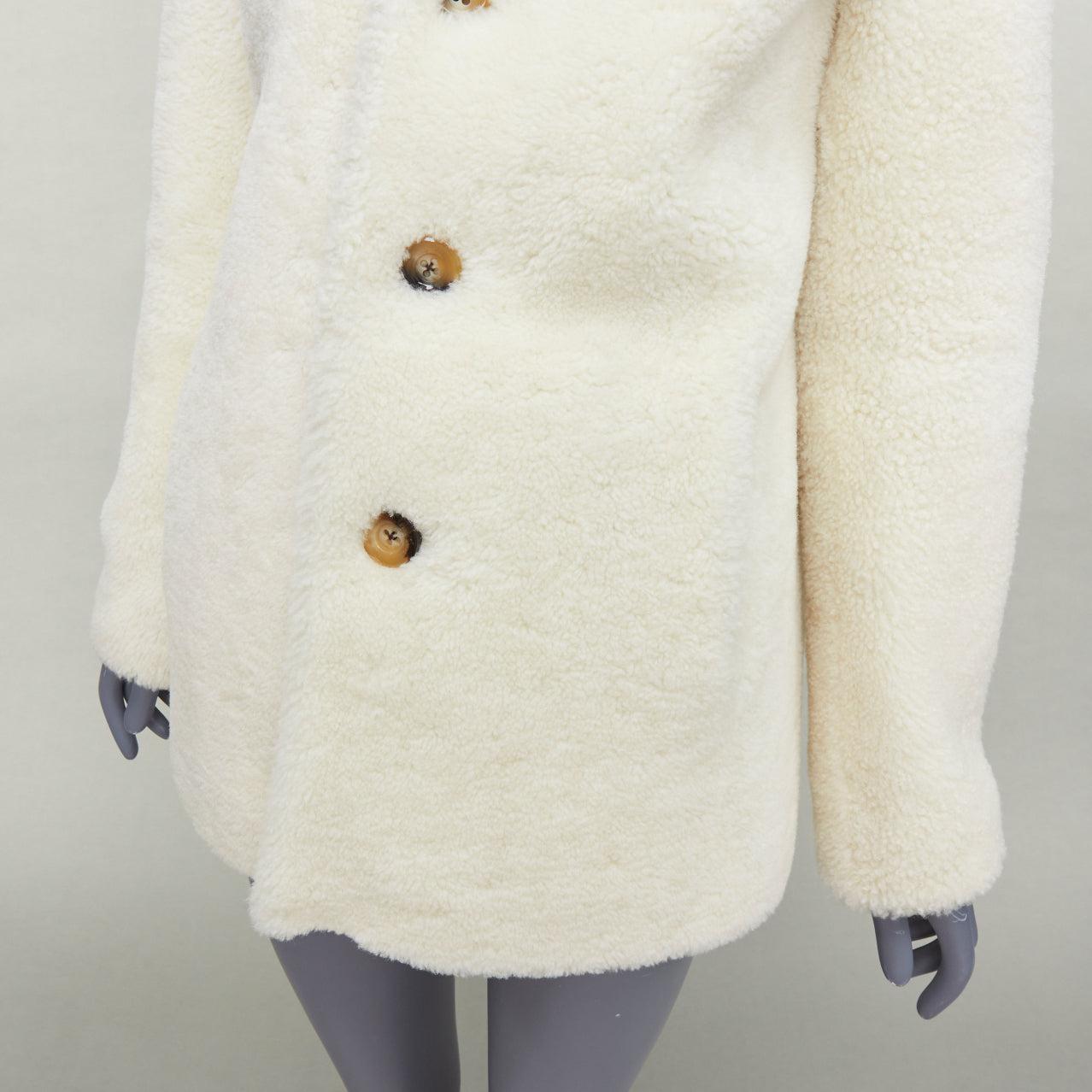 SAINT LAURENT 2017 off white sheepskin shearling teddy coat FR36 S For Sale 4