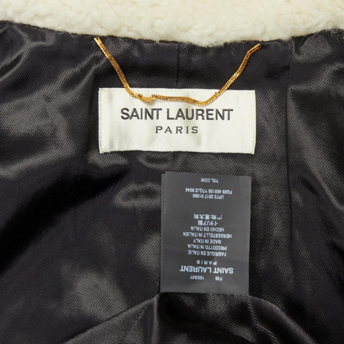 SAINT LAURENT 2017 off white sheepskin shearling teddy coat FR36 S For Sale 5