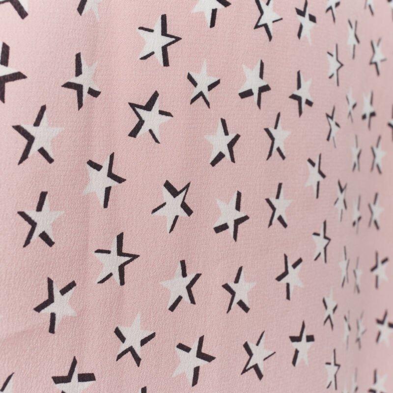 Saint Laurent 2018 100% silk pink white star print long sleeve shirt EU38 S For Sale 7