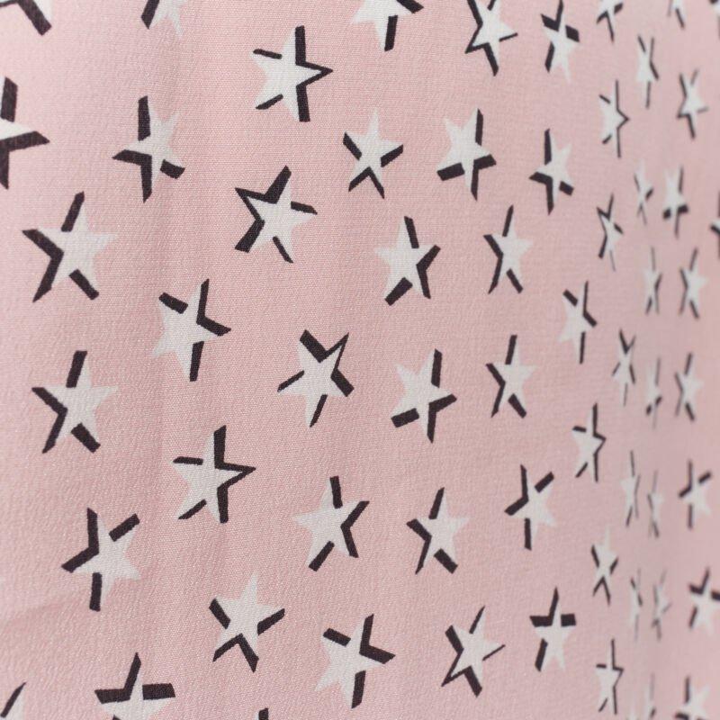 Saint Laurent 2018 100% seta rosa bianco stampa stelle camicia manica lunga EU38 S in vendita 6