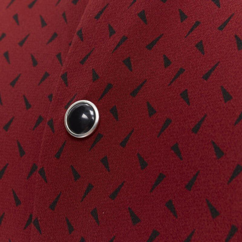SAINT LAURENT 2018 100% silk red black print western casual shirt EU38 S For Sale 4