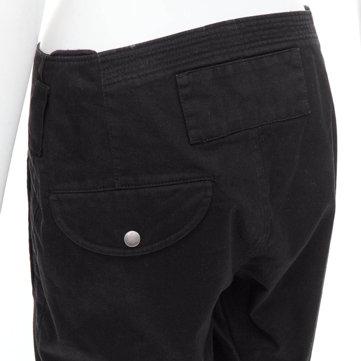 SAINT LAURENT 2018 black cotton ramie back pocket bermuda shorts FR36 S
Reference: NKLL/A00391
Brand: Saint Laurent
Designer: Anthony Vaccarello
Collection: 2018
Material: Cotton, Ramie
Color: Black
Pattern: Solid
Closure: Zip Fly
Extra Details: