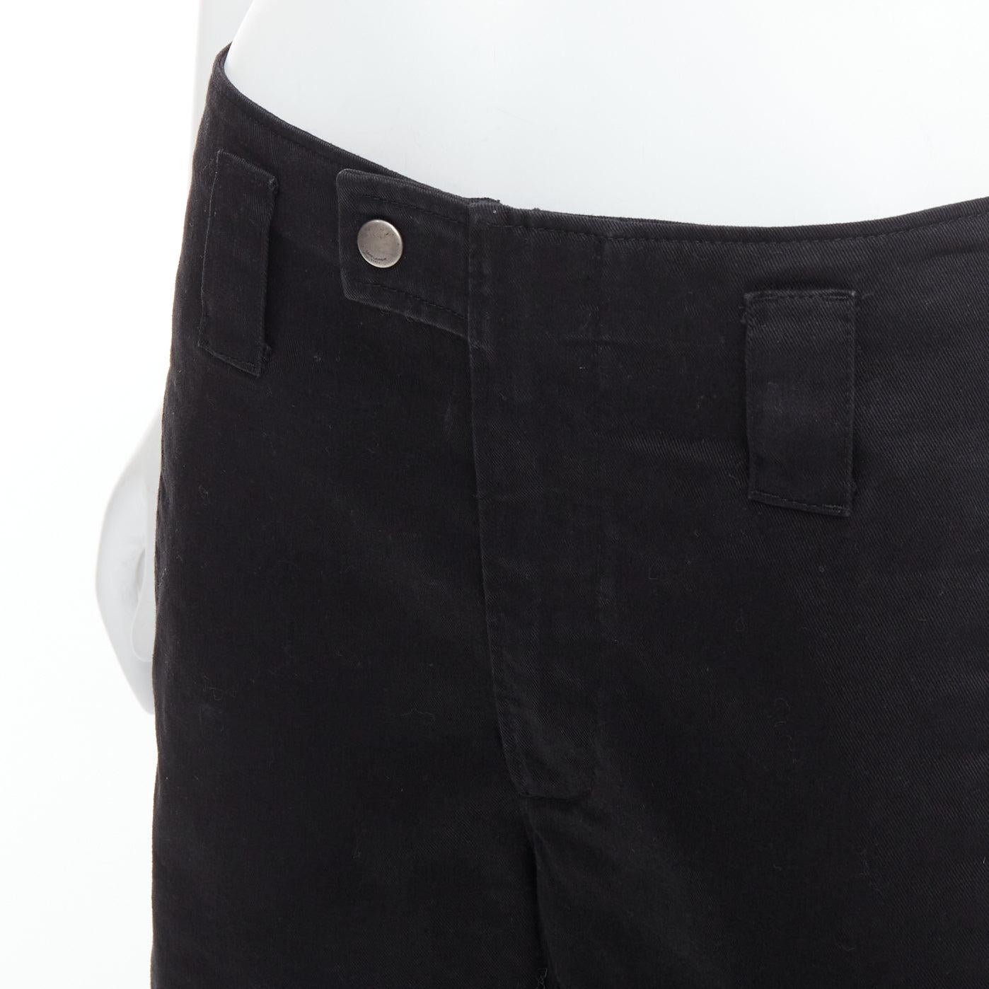 SAINT LAURENT 2018 black cotton ramie back pocket bermuda shorts FR36 S For Sale 3