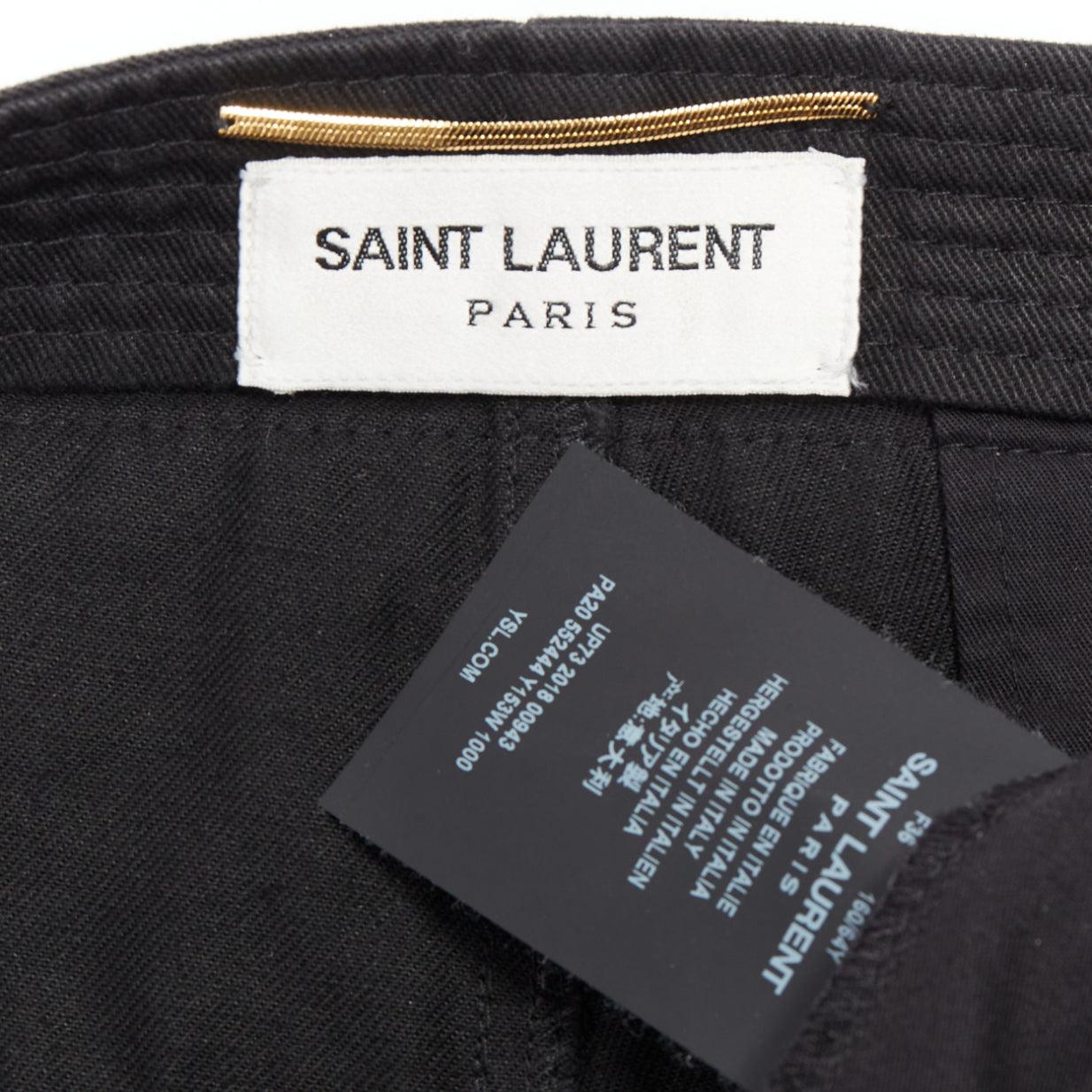 SAINT LAURENT 2018 black cotton ramie back pocket bermuda shorts FR36 S For Sale 4