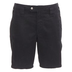 SAINT LAURENT 2018 black cotton ramie back pocket bermuda shorts FR36 S