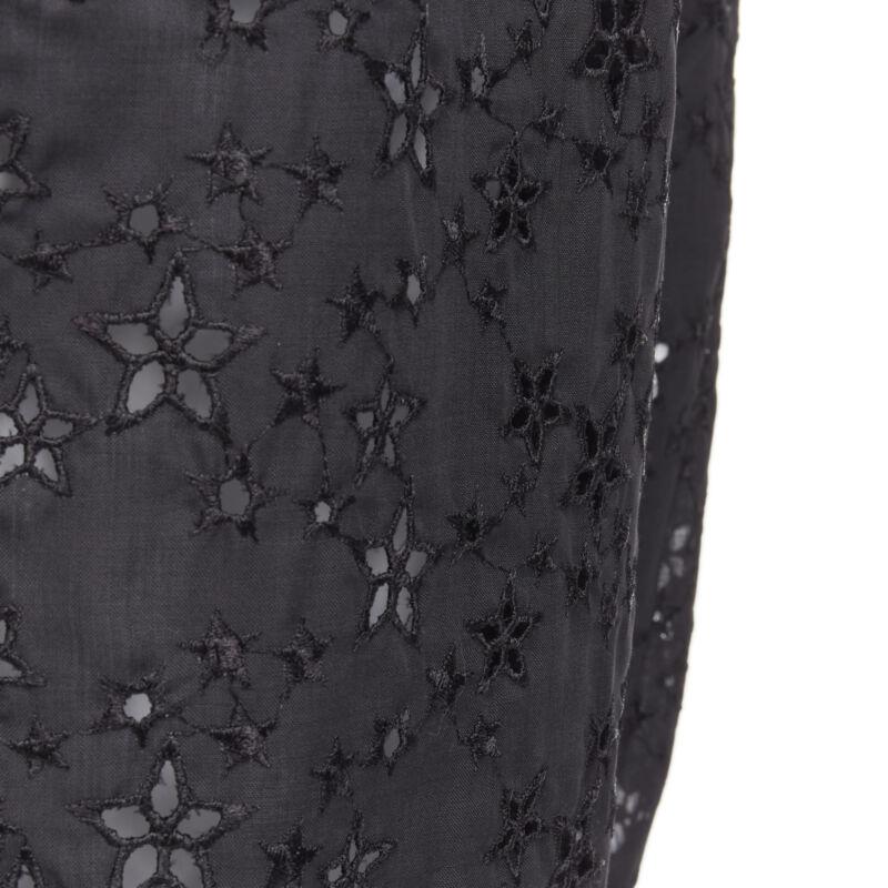 SAINT LAURENT 2018 black star embroidery anglais collarless shirt EU38 S For Sale 4