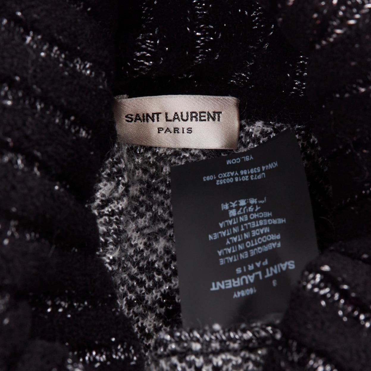 SAINT LAURENT 2018 Constellation black white astrology intarsia poncho cape S For Sale 4