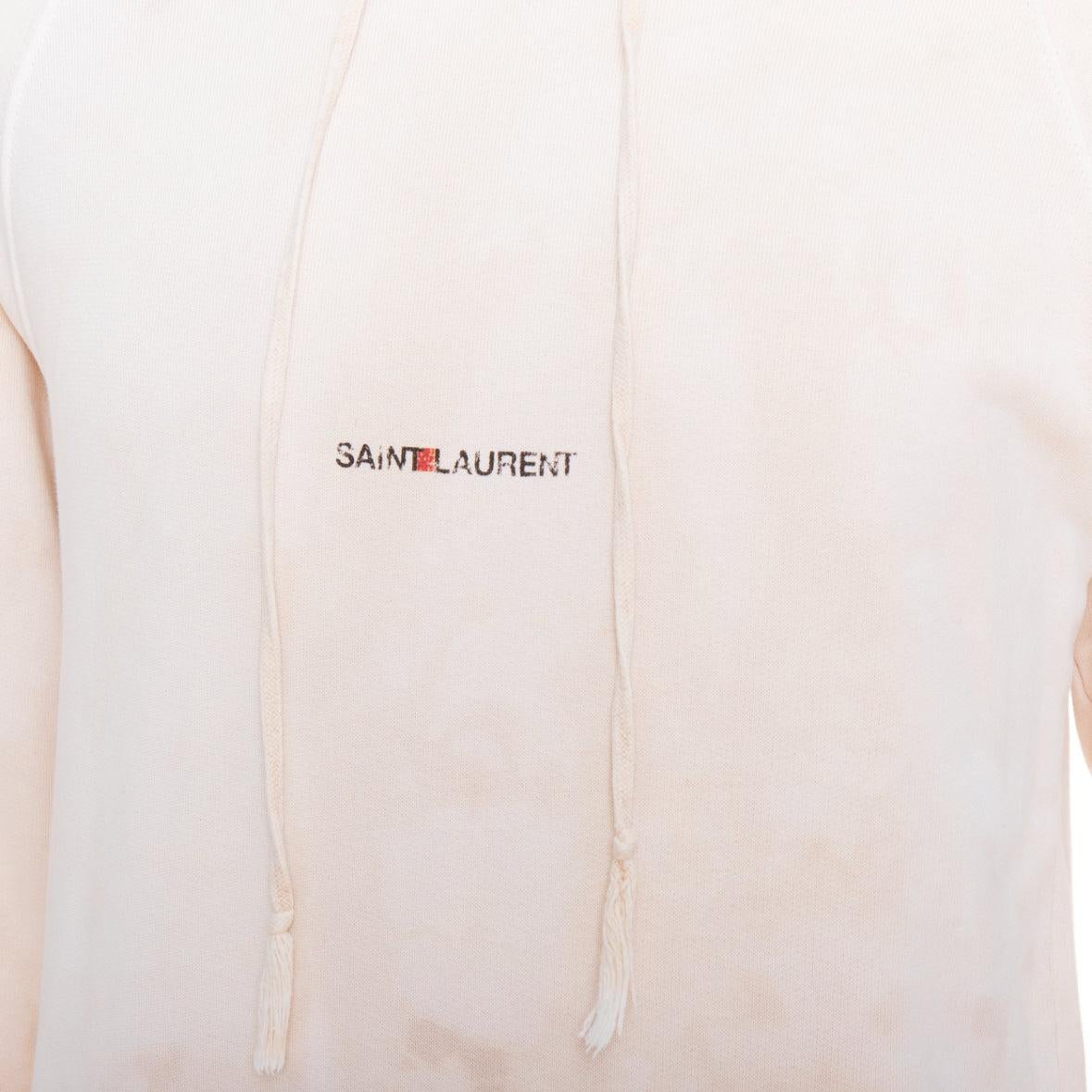 SAINT LAURENT 2018 cream washed tie ye distressed logo hoodie S
Reference: CNLE/A00317
Brand: Saint Laurent
Collection: 2018
Material: Cotton
Color: Cream
Pattern: Solid
Closure: Pullover
Extra Details: Distressed effect.
Made in: