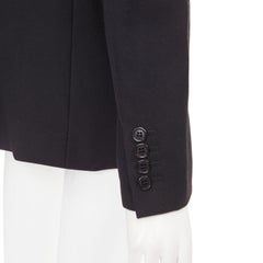 SAINT LAURENT 2018 Le Smoking single breasted peak lapel wool cady jacket FR36 S