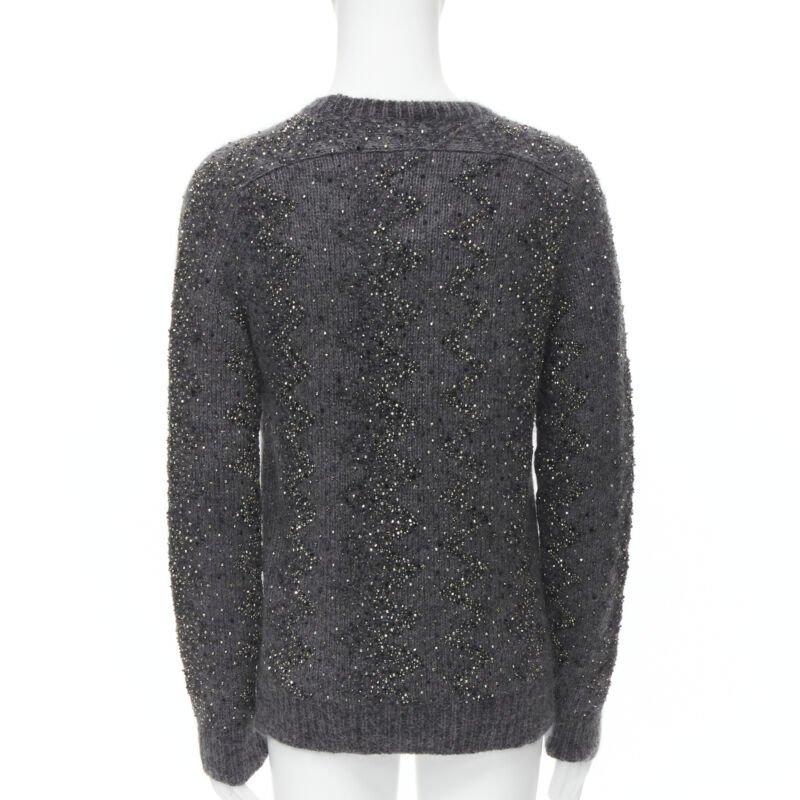 SAINT LAURENT 2018 Pullover aus Mohairwolle mit Kristallen und Strasssteinen verziert M im Angebot 1