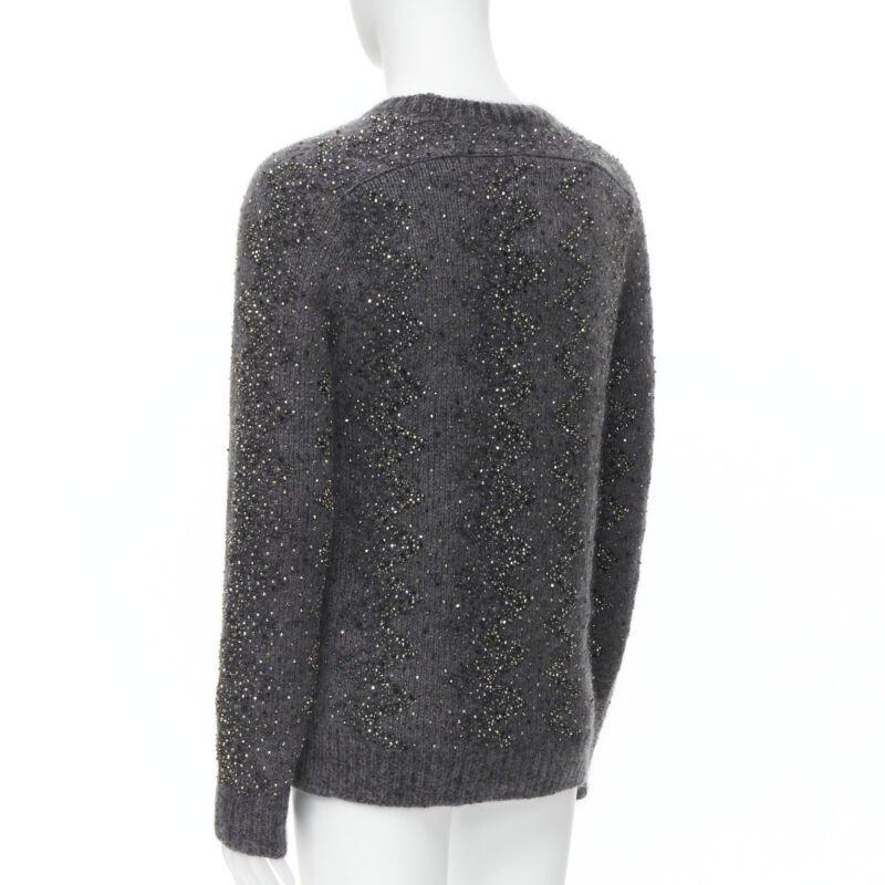 SAINT LAURENT 2018 Pullover aus Mohairwolle mit Kristallen und Strasssteinen verziert M im Angebot 2