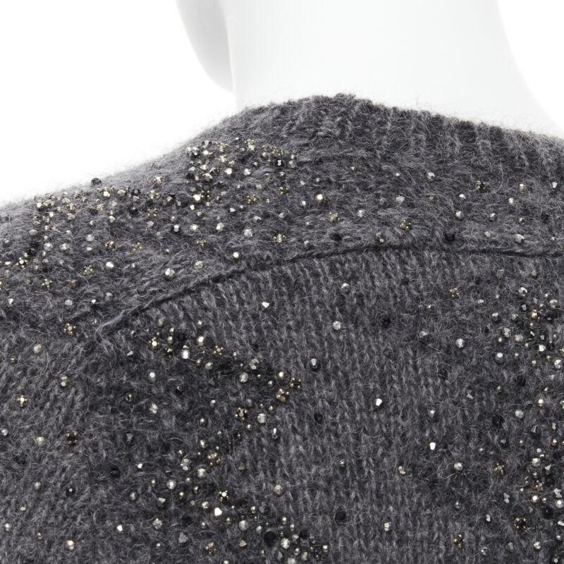 SAINT LAURENT 2018 Pullover aus Mohairwolle mit Kristallen und Strasssteinen verziert M im Angebot 3