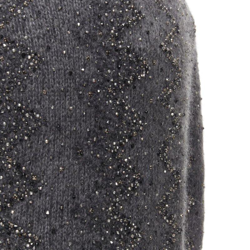 SAINT LAURENT 2018 Pullover aus Mohairwolle mit Kristallen und Strasssteinen verziert M im Angebot 4