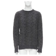 SAINT LAURENT 2018 mohair wool crystal rhinestone embellished sweater M