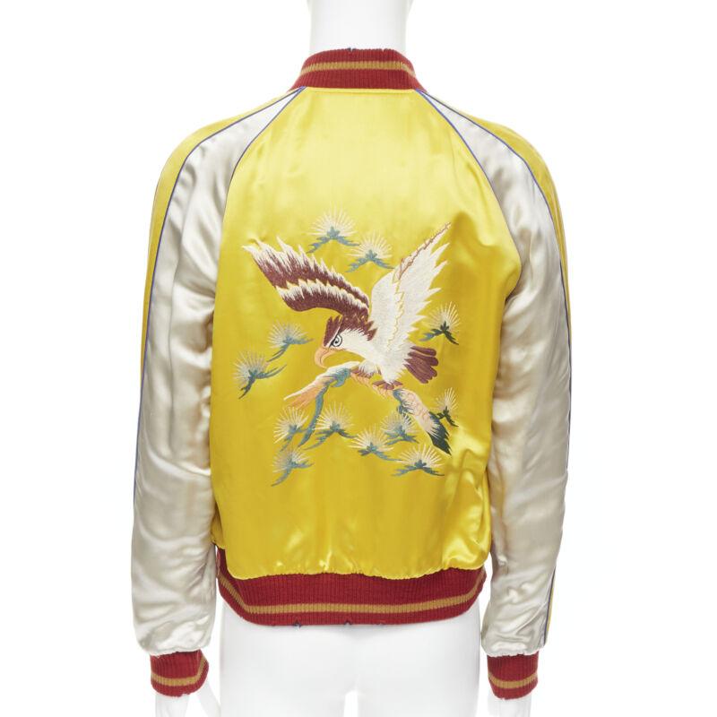 SAINT LAURENT 2018 Reversible yellow blue bird nude embroidery bomber EU48 M
Reference: TGAS/B01702
Brand: Saint Laurent
Designer: Anthony Vaccarello
Model: Teddy bomber
Collection: 2018 - Runway
Material: Viscose
Color: Yellow, Blue
Pattern: