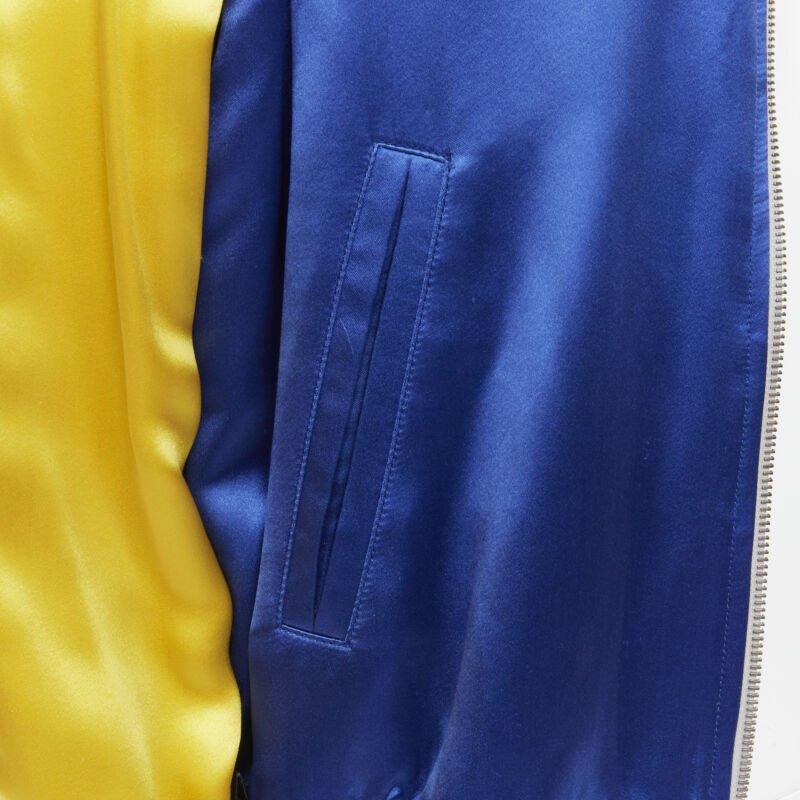 SAINT LAURENT 2018 Reversible yellow blue bird nude embroidery bomber EU48 M For Sale 5