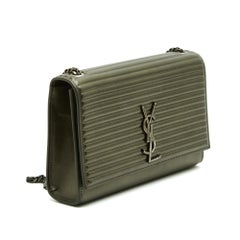Saint Laurent 2018 Sac Kate Opium Medium YSL Khaki Gold Leather Shoulder Bag