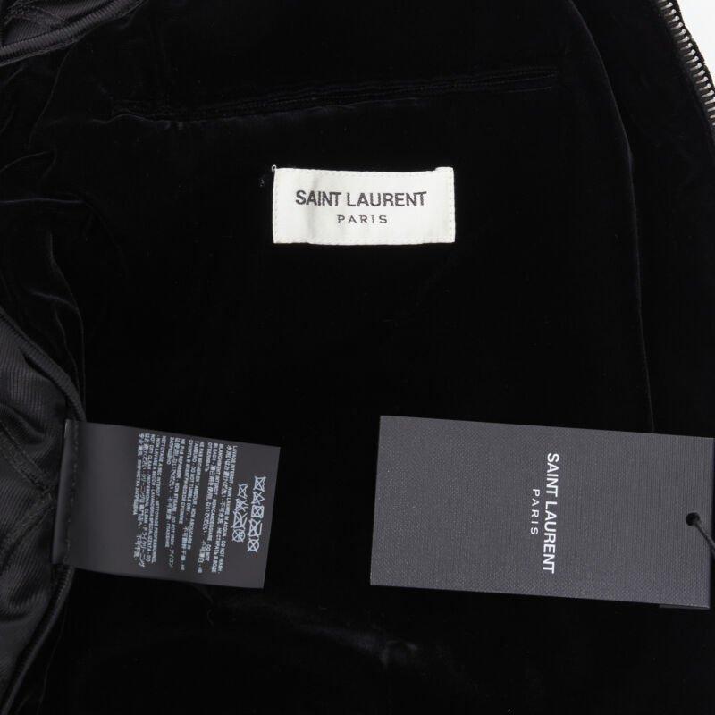 SAINT LAURENT 2018 Teddy black purple diamond quilted bomber jacket EU44 XS For Sale 8