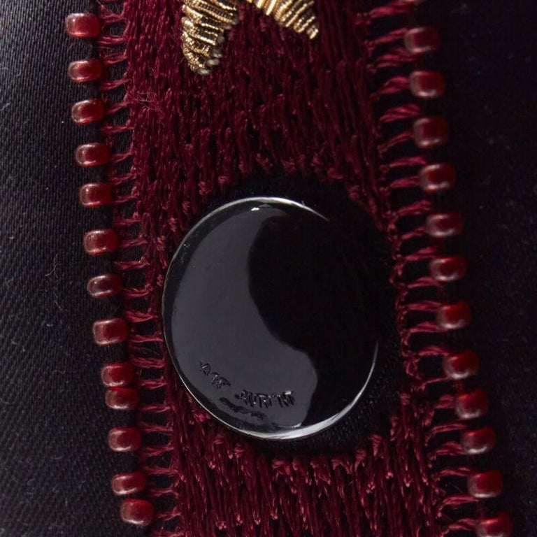 SAINT LAURENT 2018 Teddy satin gold star embellished bomber jacket