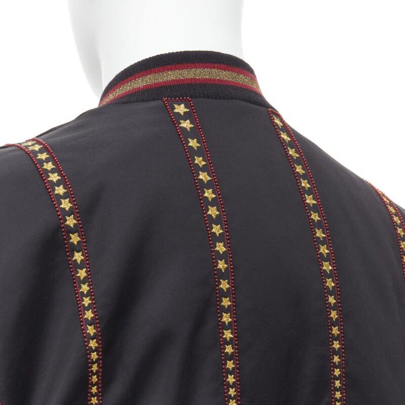 SAINT LAURENT 2018 Teddy, bomber in raso con stelle dorate, EU52 XL in vendita 5